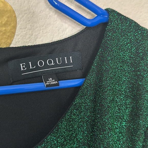 ELOQUII Green sparkle, maxi dress with wrapped skirt Size 18 EUC - Picture 2 of 4